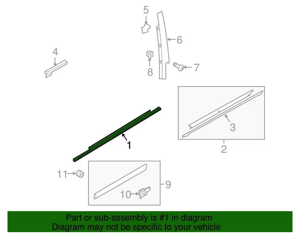 Cinturón Weather-Strip genuino Audi 8R0-853-283-F-2ZZ Foto 2 de 2