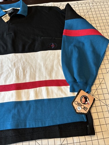 Vintage 90s Cherokee Sport Boscovs Colorblock Sweatshirt Mens Size XL Henley NWT - Picture 2 of 12