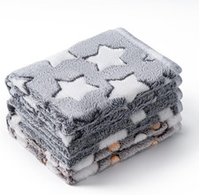 1 Pack 3 Blankets Super Soft Fluffy Premium Fleece Pet Blanket Flannel Paw Print