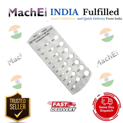 MachEl Metric Drill Gauge 1-13mm Stainless Steel Precision Tool.