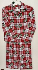 Disney Christmas Red Plaid Mickey Mouse Pajamas Size 8