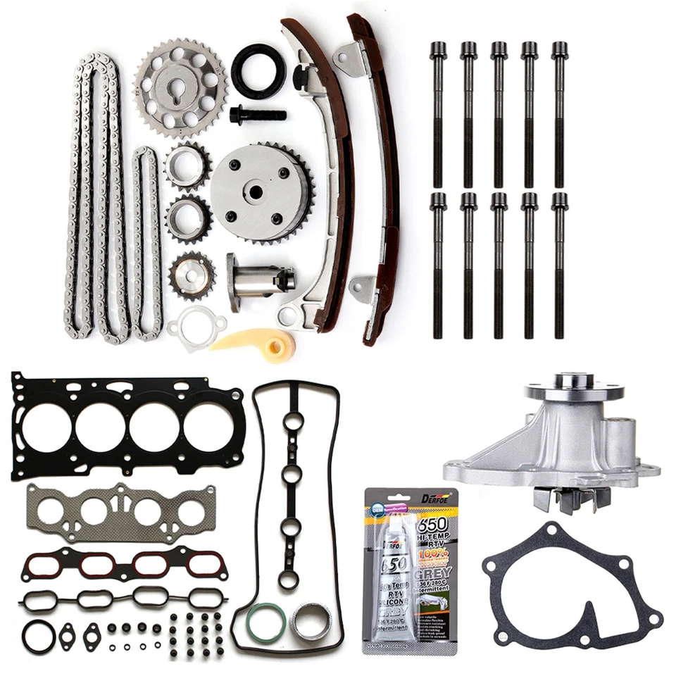 ✔Juego de pernos de junta de cabeza Kit de cadena de distribución Bomba de agua para 2007-2010 Scion tC 2,4 L Foto 2 de 4