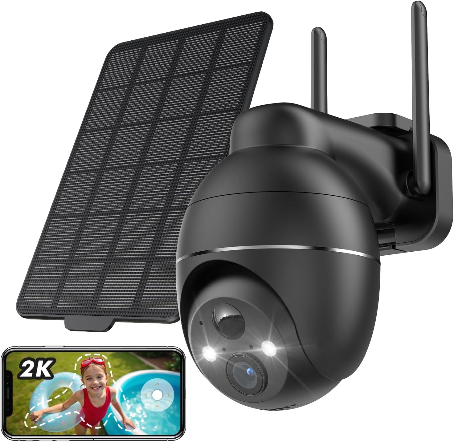 Telecamera WiFi Esterno Senza Fili 2K: Design Elegante e Sicurezza Smart