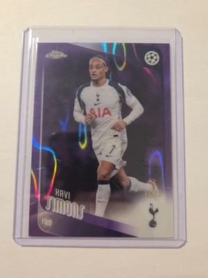 2025-26 Topps Chrome UEFA - Xavi Simons - Purple Lava Refractor #/75 - Tottenham