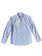 NWT Oxford Button Up Shirt Mens Small Light Blue Easy Iron 100 Cotton