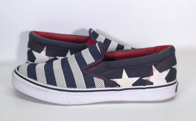 Sperry Top-Sider Slip On Shoes Men's Size 10 American Flag Stripe Canvas