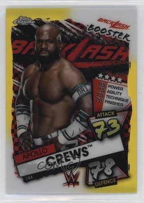 2021 Topps Chrome WWE Slam Attax Yellow Refractor 44/99 Apollo Crews #144 0y3
