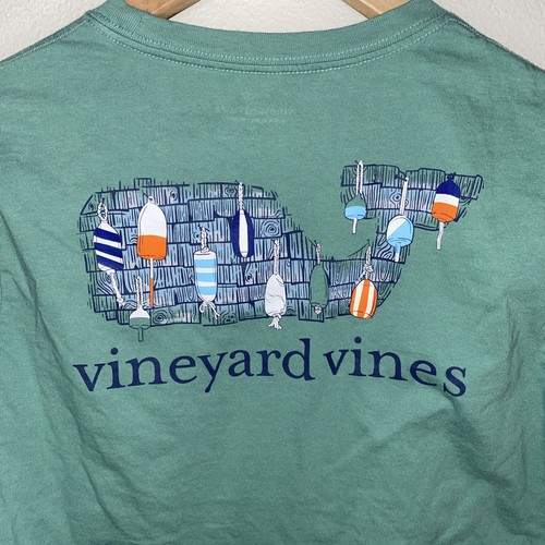 Vineyard Vines Buoy Whale Short Sleeve Pocket T Shirt Green Youth Size L (16) - Picture 3 of 8