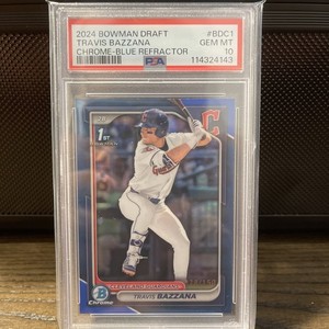 2024 Bowman Draft Chrome #BDC-1 Travis Bazzana Blue Refractor /150 PSA 10 Pop 2!