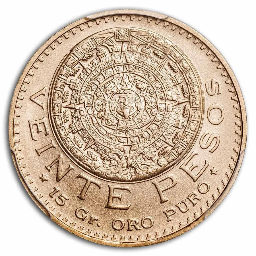 México 1959 Oro 20 Pesos MS-70 PCGS (Nuevo Die Restrike) Foto 2 de 3