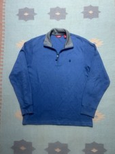 Izod 1/4 zip pullover shirt long sleeve blue quarter zip men  s medium