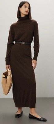 Pietro Brunelli Milano La Salle Brown Dress Made in Italy Size M Designer MSRP $