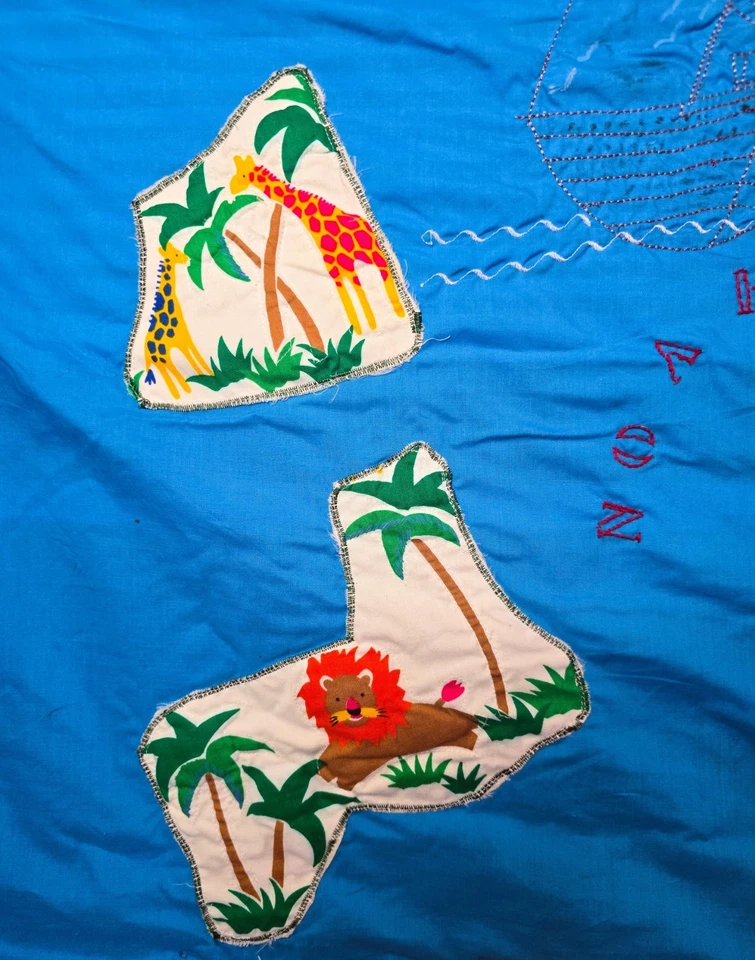 Edredón hecho a mano bebé niño/niña cuna manta animales de la selva 43"x 43" Foto 4 de 4