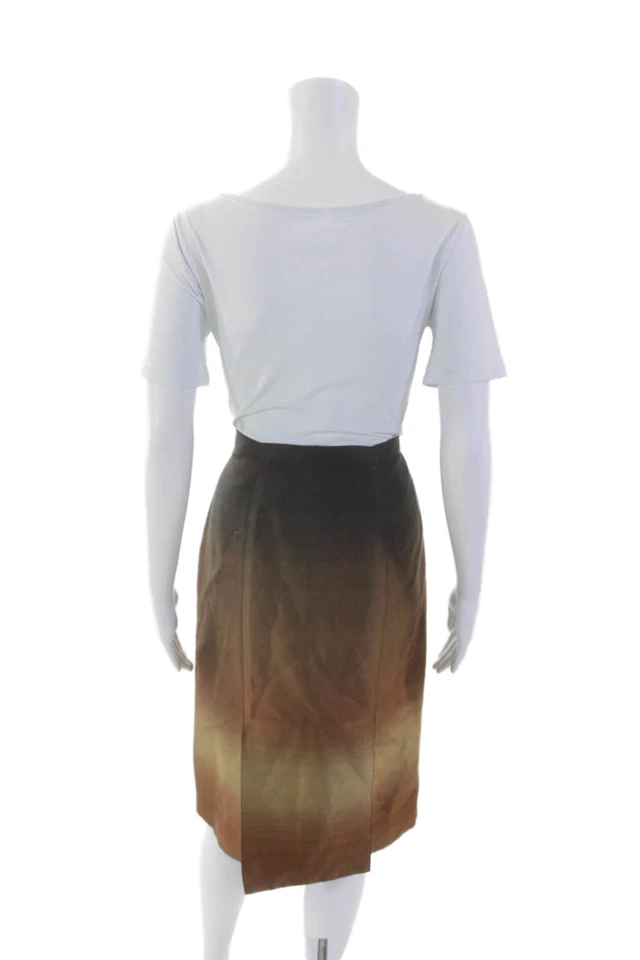 Falda Carolina Herrera para mujer sin cordones con cremallera marrón talla 10 Foto 3 de 4