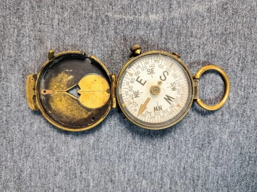 WW1 Cruchon Emons Berne US Engineer Corps Brass Military Field Compass Antique