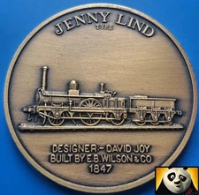 Britain's Steam Age Railway Jenny Lind 1847 Locomotive Medal Coin