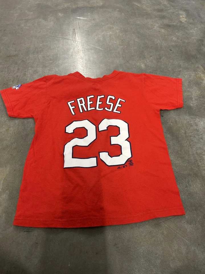 Camiseta Juvenil St Louis Cardinals Freese Serie Mundial 2013 Pequeña Majestuosa Foto 4 de 4