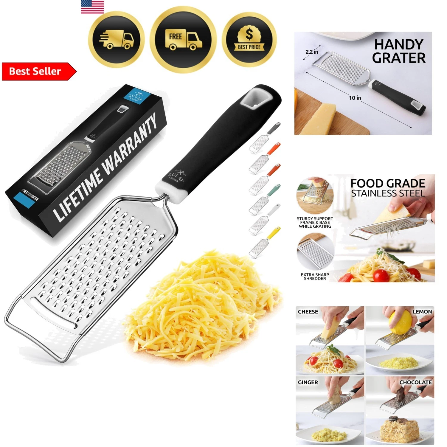 Cheese Grater Stainless Steel Zester Handheld Flat Kitchen Tool Durable Rustp...
Opens in a new wind