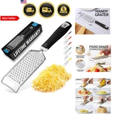 Cheese Grater Stainless Steel Zester Handheld Flat Kitchen Tool Durable Rustp...