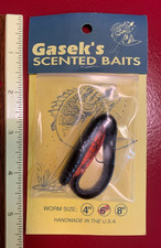 Gasek's Scented Baits 6" Deep Purple With Red Tip Worm Made In USA Medford, WI