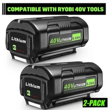 2Pack 40V 6.0Ah Battery For Ryobi 40 Volt Lithium OP4050 OP40602 High Capacity