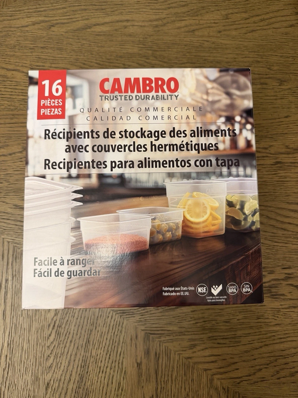 Cambro Food Storage Containers with Seal Covers 16 Pieces
