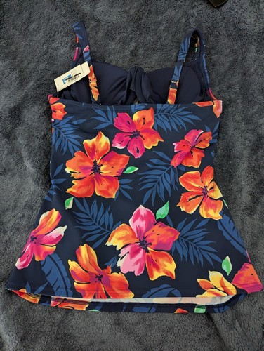 Lands' End Tropical Floral Shirred Tankini Top Only Size 8 NWT - Picture 12 of 16