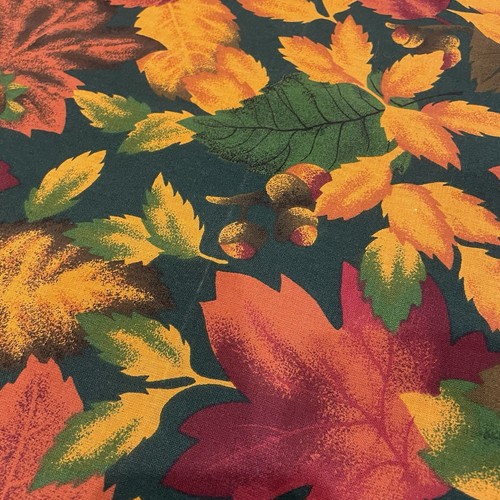 FALL Leaves Autumn Square Placemats Green Yellow Cotton Blend Set of 4 17"X17" - Picture 6 of 6