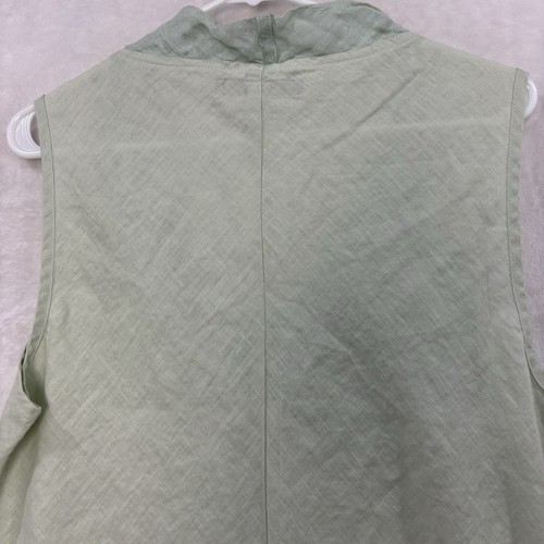 FLAX Linen Tank Top Tunic M Sage Green Beach Boho Lagenlook Cottagecore NEW - Picture 11 of 11