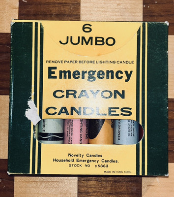 6 Jumbo Emergency Crayon Candles Set, Multicolor Wax, Mixed Scent, MPN 5863