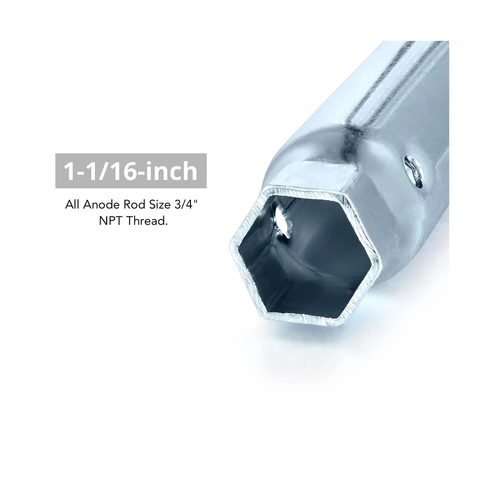 Elemento calentador de agua RV llave de vaso, herramienta de extracción de llave hexagonal doble para ánodo... Foto 2 de 4