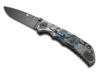 Spartan Blades Harsey Folder SF5 Ronin Long Gunner Titanium Damascus Steel Knife