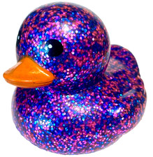FREE SHIP - 3" PINK BLUE GLITTER SPARKLE DAZZLE CRUISING RUBBER DUCK CRUISE
