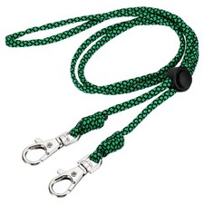 1 Pcs Neck Lanyards Adjustable Lanyards w 2 Swivel Clip Black Green, 18.9" 
