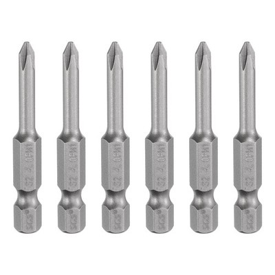 6pcs Magnetic Phillips Screwdriver Bit PH1 1/4'' Hex Shank 50mm Long 4mm Rod
