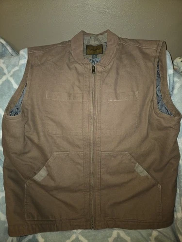 Venado Concealed Carry Vest Mens XL Quilted Lined Canvas Work Chore Brown CCW - product listing photo