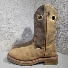 Double H Roy Men's Size 7.5 D Brown Leather Composite Toe Waterproof Work Boots