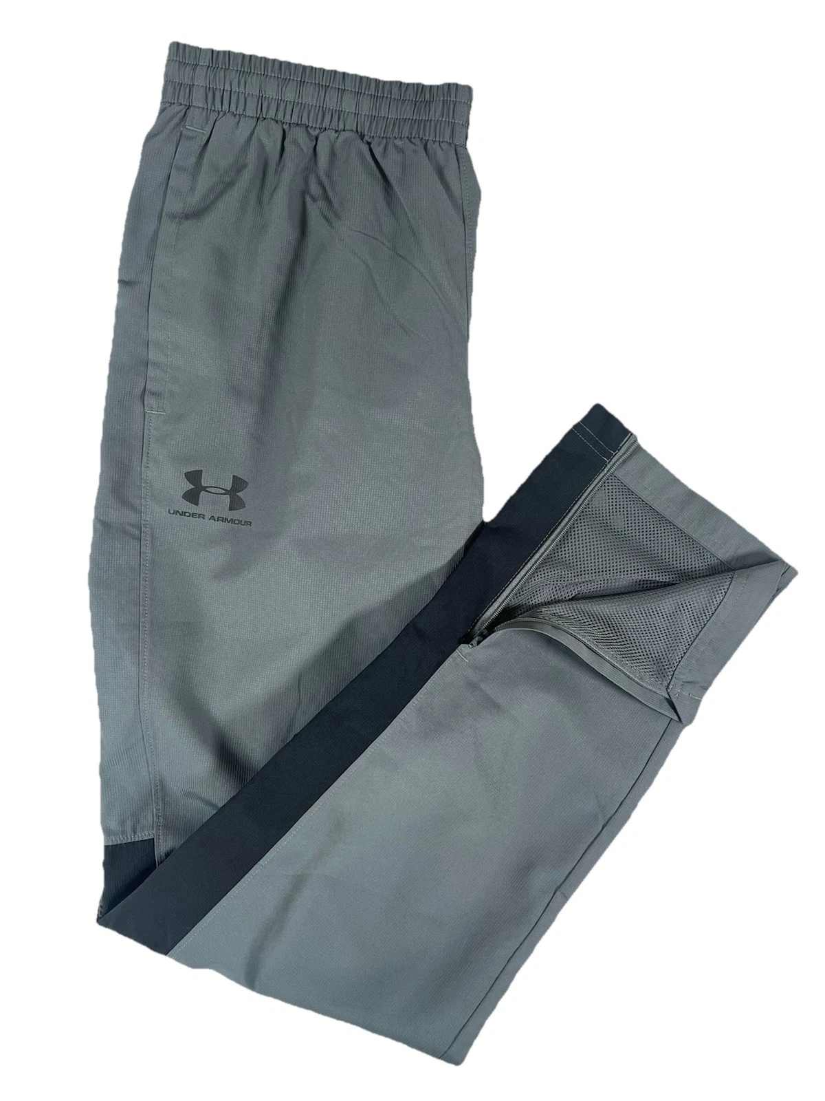 Under Armour Vital Woven Gray Track Pants Mesh Lined Loose Windbreaker Men’s Med