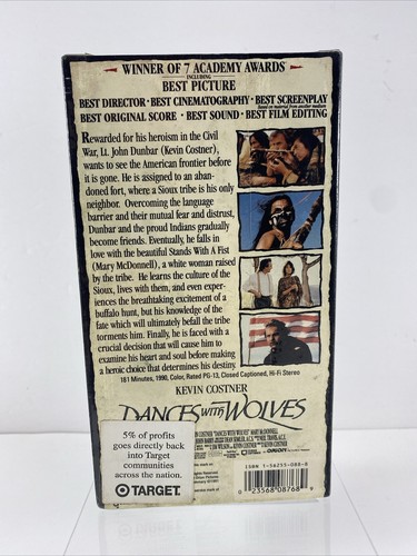 Dances with Wolves (VHS, 1991) Sealed Orion Watermark Kevin Costner - Picture 5 of 7
