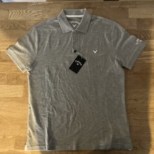 Image of Callaway Golf Polo Shirt, Top, Grey Size S - 100% Cotton - Rain Heather