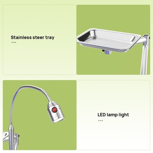 Dental Tragbare Mobile Liefereinheit Luftkompressor Saug/Stuhl 4 Loch Grün - Bild 6 von 22