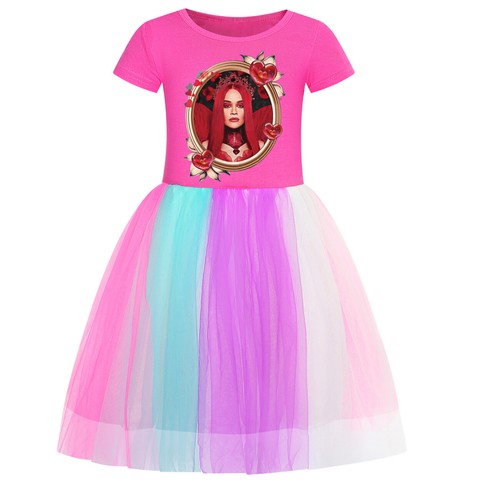 Descendants4 4-10-year-old Girl's Skirt T-shirt Star Rainbow Lace Skirt Dress - Bild 13 von 24
