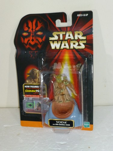 Star Wars Episode 1 TPM Yoda mit Jedi Council Chair CommTech Chip NOC! - Bild 8 von 14