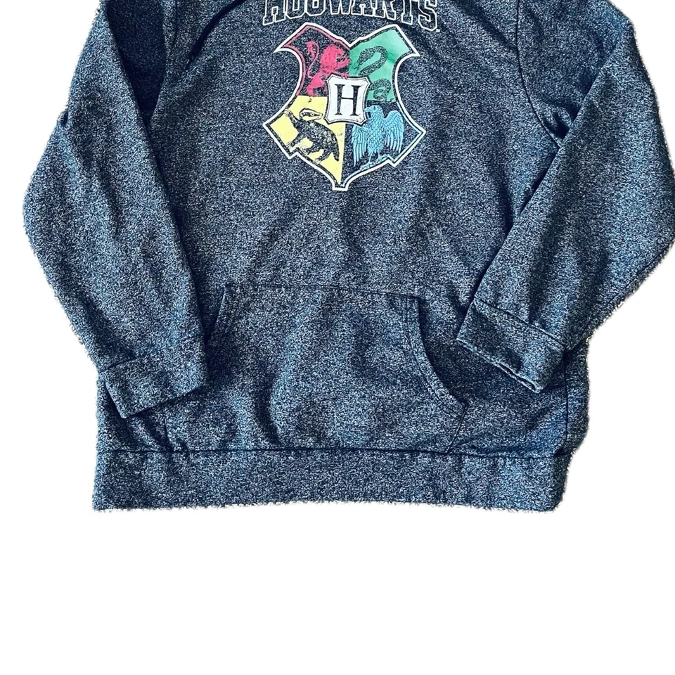 Гарри Поттер Хогвартс мужской уголь пуловер с капюшоном толстовка маленький - новый с Ярлыками - Изображение 4 из 4