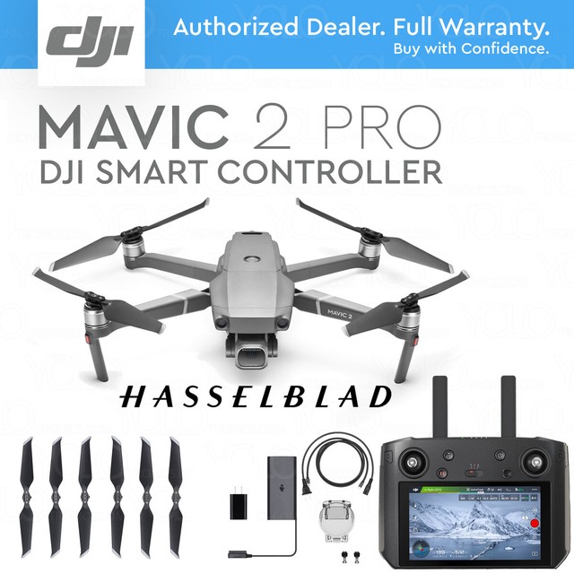 DJI MAVIC 2 PRO w/ DJI SMART REMOTE CONTROLLER 5.5" HD DISPLAY, HASSELBLAD 20MP