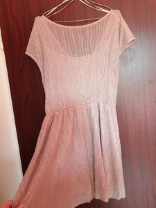 Damen Plissee Kleid Gr Xl Rosa Glitzer Von C A Ebay