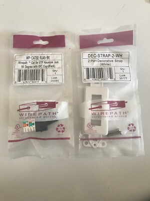 1 Set CAT5E RJ45 Punch Down Keystone Jacks & 6 2 Port Decora Wall Plate Inserts