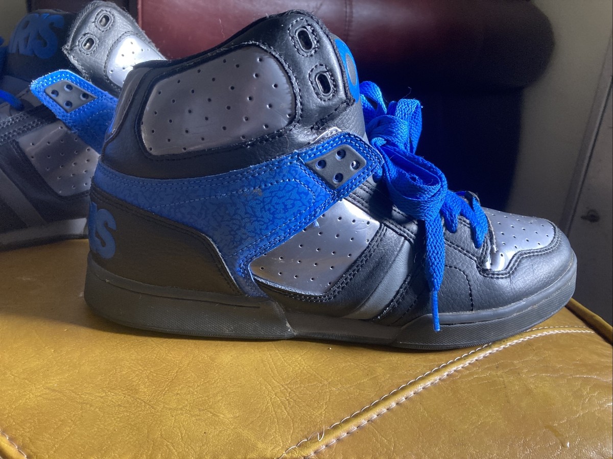 RARE OSIRIS BRONX NYC 83 BIG TONGUE PATENT LEATHER SKATE SHOES SZ