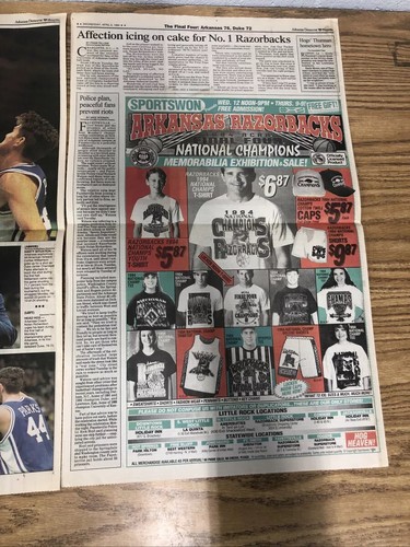 Arkansas Razorbacks 1994 National Championship Newspaper Basketball Lot Bundle - Picture 10 of 11