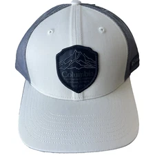 Columbia Mesh Snapback Trucker Hat Color: Cream Gray Mountain Patch NWT